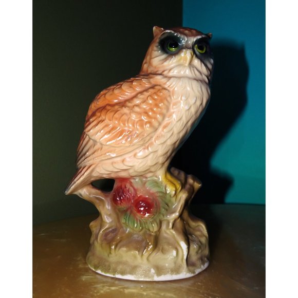 Vintage Ceramic Great Horned Owl Figurine 1960s collectible kitsch retro - Picture 8 of 12